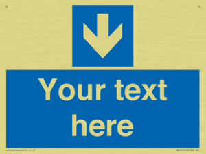 Custom Directional signage blue down arrow 